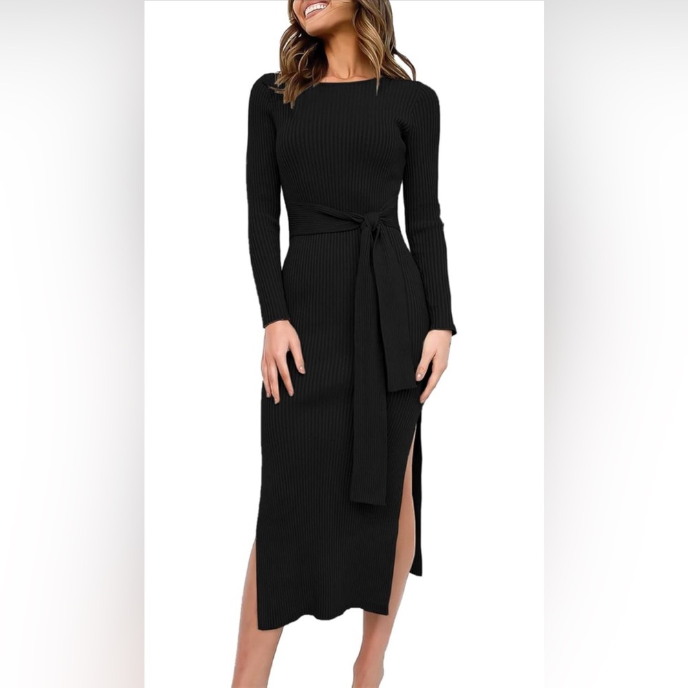 ANRABESS 🖤 Womens Long Sleeve Sweater Dress